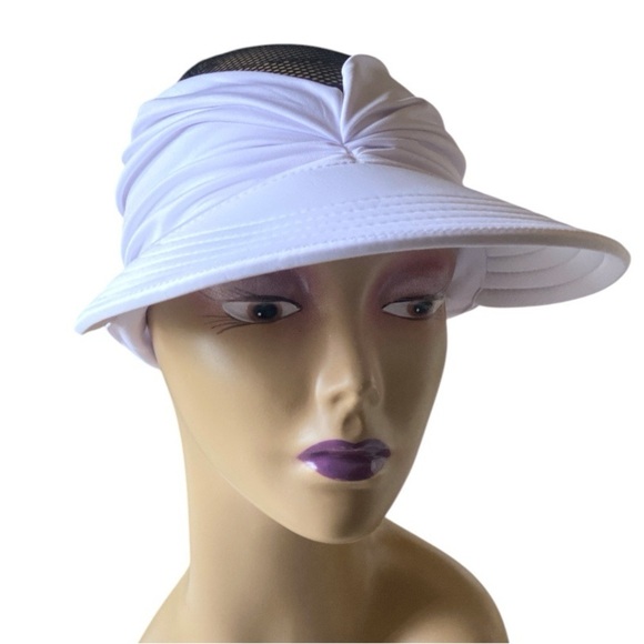 Women’s Sun Visor Beach Hat. Sun blocker Color:White OSFM Beach Summertime - Picture 9 of 9